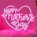 Retisee Large Happy Mother's Day Neon Signs Heart Light Up Happy Diwali Signs Wall Decor for Home Bedroom Living Room Mom's Birthday Gifts(Happy Mother's Day)