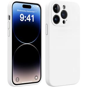 AOTESIER Magnetic for iPhone 15 Case, Upgraded Full Camera Protection | Food Grade Silicone | MagSafe Compatible | Shockproof Protective Phone Case with Anti-Scratch Microfiber Lining, White