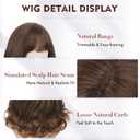 Wig with Bangs for Women | 16 Inch Layered Body Wave Synthetic Wig | Heat Resistant Yaki Fiber Natural Looking Shoulder Length Wigs | Synthetic Wig for Daily Wear - Auburn Mix Dark Brown