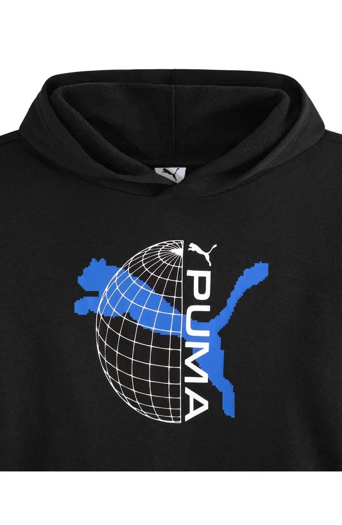 PUMA Kids' Graphic Hoodie, 3T, Black