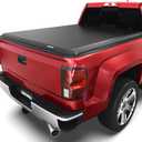 oEdRo Soft Roll up Truck Bed Tonneau Cover Compatible with 2014-2019 Chevy Silverado/GMC Sierra 1500 (2019 Legacy/Limited ONLY), 2015-2019 Silverado Sierra 2500 HD 3500 HD, 6.6 ft Bed