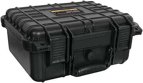 Torin ATRTC3530B Portable Plastic Tool Box with Foam Insert: Waterproof & Shockproof Hard Case for Optimal Tool Protection and Easy to Carry, 13.7" x 11.4" x 5.9", Black