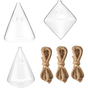 Toyvian 1set Geometric Hydroponic Planter Glass Wall Hangers for Indoor Decoration for Hydroponic Plants and Home Accessories Styles Included
