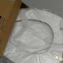MAYFAIR 1844BNA 000 Toilet Seat with Brushed Nickel Hinges will Never Come Loose, ELONGATE, White - Brushed Nickel