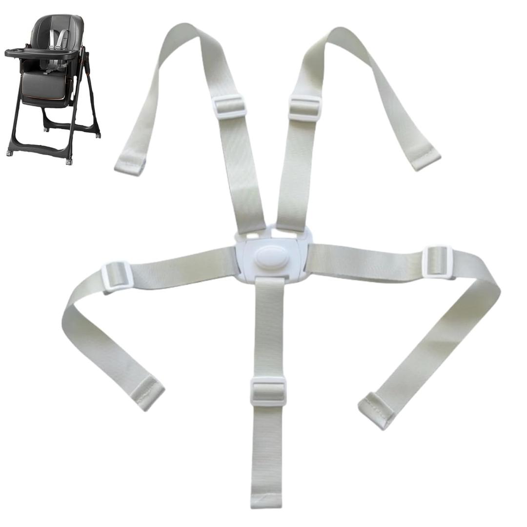 High Chair Straps Replacement,Universal 5 Point High Chair Harness Straps Adjustable Sturdy Safety Strap Belt (Grey)