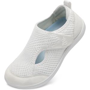 LeIsfIt Womens Wide Diabetic Shoes Adjustable Barefoot Walking Shoes Breathable Zero Drop Sneakers for Wide Width Arthritis Edema Feet (8.5 Wide)