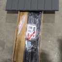 Furnulem Twin Size Bed Frame with Charging Station and LED Lights, Platform Bed with Metal Slats, Grey Upholstered Headboard with 2-Tier Storage Shelves, No Box Spring Needed (Black Oak)