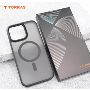 TORRAS for iPhone 16 Pro Case Translucent Matte Black | Compatible with MagSafe, Military Grade Drop Protection, Stronger Magnetic, Shockproof Airbag, Camera Control, Color Buttons, Slim Anti-Scratch