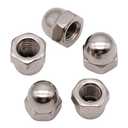 Metric M10 Stainless Steel Acorn Cap Nuts, 304 SS (18/8), Bright Finish, Corrosion Resistant Dome Head Cap Nut for DIY & Construction, 10-Pack