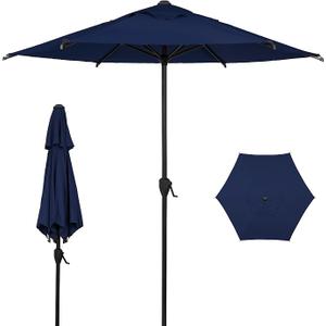 Abba Patio Patio Umbrella Outdoor Umbrella Patio Market Table Umbrella with Push Button Tilt and Crank for Garden, Lawn, Deck, Backyard & Pool, 9ft, Navy Blue
