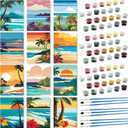 Humyoun 12 Pack 9 x 12 Inch Paint by Numbers Kit for Adults Beginners DIY Acrylic Oil Painting Paint by Number Kits Drawing Paintwork on Canvas Without Frame for Home Decor(Hawaiian Style)