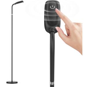 Cordless Floor Lamp, Rechargeable Battery Portable Floor Lamp for Living Room, Battery Operated Lamp, Touch Control for Reading Camping, 3 Color Temperatures Emergency Lighting(Black)