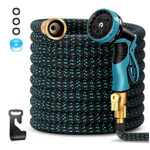 150 ft Expandable Garden Hose-2026 Upgraded Expanding Water Hose with 10 Function Nozzle, 3/4" Solid Brass Fittings, 5-Layer Latex Core, No-Kink Flexible Retractable Hose for Patio, RV, Car Washing