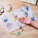 LET'S RESIN Large Alphabet Mold with Hole, Reversed Alphabet Letter Resin Molds Silicone with 30 Jump Rings, 30 Key Rings, Epoxy Molds for Keychain Making(15.3"X8.9")