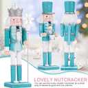 12" Christmas Decorations Nutcracker Ornaments,Traditional Wooden Nutcracker Figures Soldier,Festive Collectible Christmas Nutcracker Doll Gift forTable Desktop Fireplace2 PCS