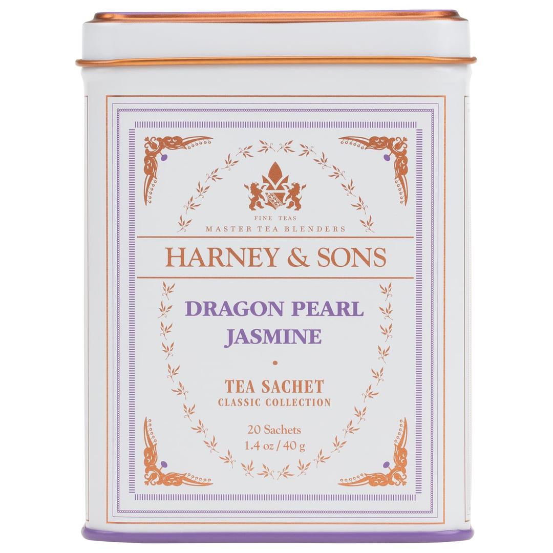 Harney & Sons Dragon Pearl Jasmine Tea, 20 Count(Pack of 1) (EXP 02/16/26)