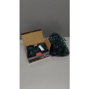 Set of 2 Warm White LED Net Lights - Christmas Outdoor Decorations, Green Wire (4 x 6 ft)