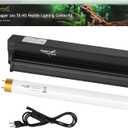 T8 10.0 UVB Reptile Light Fixture UVB Bulb Lighting Combo Kit, HO 17W UVB Light for Reptiles Terrarium Hood with Reptile UVB Light Bar UVB Tube Light Lamp Desert for Bearded Dragon Turtle Tank, 24Inch