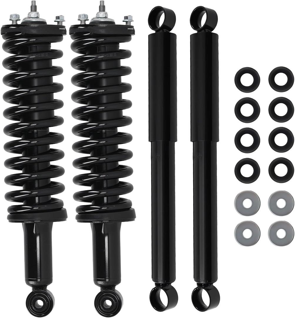 maXpeedingrods Front Strut & Rear Shock for Toyota Tacoma 4WD 1995-2004 RWD 1998-2004, 171352L 171352R 37113 Suspension Strut w/Coil Spring Shock Absorber Assembly