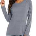 MAGCOMSEN Women's Long Sleeve Shirts UPF 50+ Workout Tops Sun Protection Athletic Running Swim Rash Guard (Gray, XL)