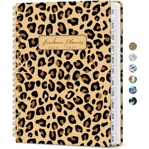 Planner 2026-2027, Academic Year Monthly and Weekly Calendar Planner, Jul 2026 - Jun 2027, Hardcover Teacher Student Planning Agenda book with Tabs, Perfect for School Office Supplies, 8.5" x 11" - Leopard