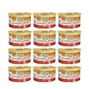 (12 pack) Purina Fancy Feast Gravy Lovers Wet Cat Food, Beef in Gravy, 3 oz Can BBD 04/2028 