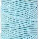 3mmx218 Yards Macrame Cotton Cord Water Blue DIY Crafts Cord Macrame Supplies for Plant Hangers, Wall Hanging