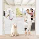 Reinforced Extra Tall Pet Gate 41 Inch, 55 Inch Wide Retractable Baby Gates with Support Rods Prevents Crawling Under, White