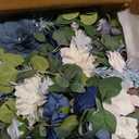 Ling's moment 17.5" Tall Standing Artificial Flowers Arrangements 4 pcs Wedding Aisle Runner Chair Decorations Dusty Blue Navy Centerpieces for Ceremony Reception Rose Floral Party Outdoor