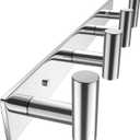 VAEHOLD Hat and Coat Wall Mount Rack - Hooks for Robes, Bags, Keys, and Towels - Bathroom Towel Hanger Organizer (Polished Chrome, T Shape 4 Hooks 1 Pack)