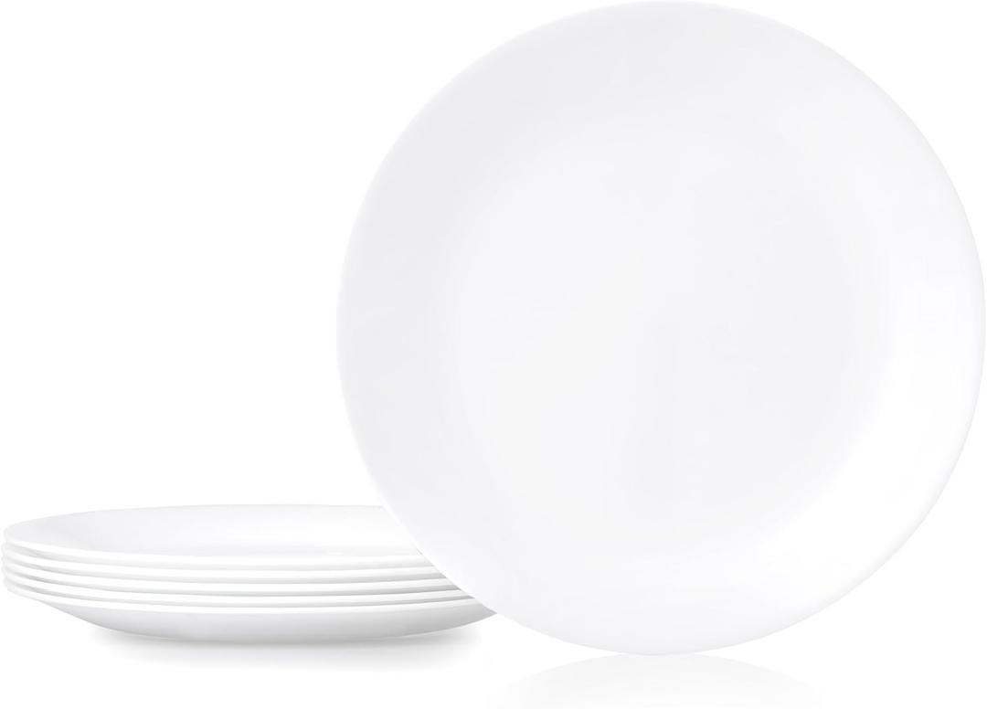 Corelle Winter Frost White Dinner Plates Set (10-1/4-Inch, 6-Piece) White