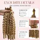Burmese Curly Crochet Human Hair Extensions Miracle Knots Salon-Level Pre-Separated Lightweight Reusable No Tangle Shedding Thick Invisible Pre-Looped For Boho Braids 27P613 50g 22inch