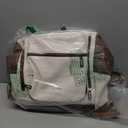 Shrrie Vegan Leather Laptop Backpack for Women 15.6 inch Work Backpack Fashion Travel Backpack Purse for Travel College Work (1 Beige With Brown)