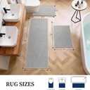 YIHOUSE Gray Bathroom Rugs Sets 3 Piece, Quick Dry Thin Bath Mat with Toilet Rug, Non Slip Absorbent Machine Washable, Bath Runner Rugs for Bathtub Sink Home Decor