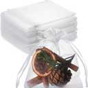 100PCS White Organza Bags, 3 x 4 inches Organza Jewelry Bags Mini Candy Organza Bags for Small Presents Jewelry Earrings Candy Treat Wedding Party Favors Mesh Pouch