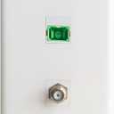 SC/APC Fiber Optic and Coax Wall Plate - 1 Port Fiber Optical Keystone Jack, 1 Port Cable TV F Type Coaxial Connector - White