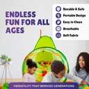 Kiddey Caterpillar Kids Play Tunnel & Tent Toddler Crawl Tunnel + Play Tent, Pop-Up Indoor/Outdoor Ball Pit Playset (Balls Not Included), Folds Flat for Storage