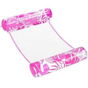 Sloosh Hammock Pool Floats Adults, 4-in-1 Multi-Purpose Inflatable Pool Floaties PVC Water Hammock Lounge (Pink) 