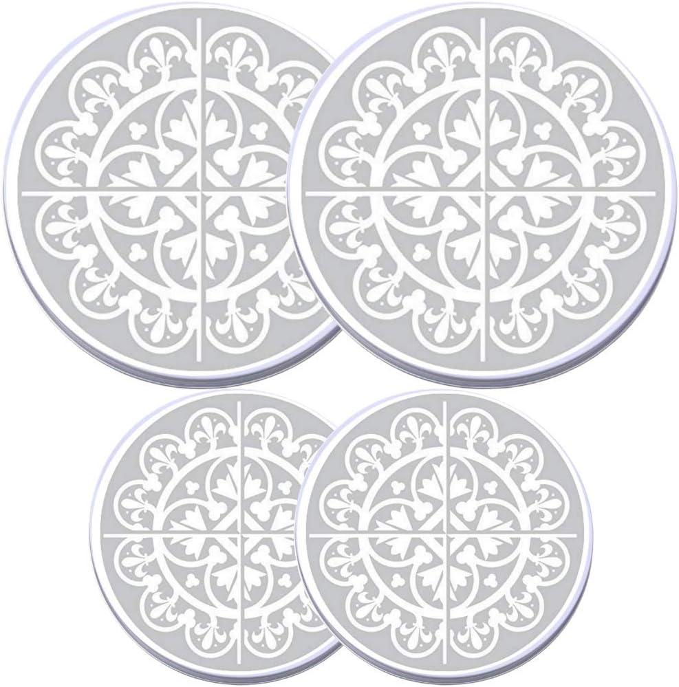 Electric Stove Burner Covers  Protect Stovetop  Set of 4, 10 and 8 inches - Grey Tile