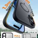 TOCOL for iPhone 17 Case, Compatible with Magsafe, Full Camera Protection, Built-in Magnetic Ring, Drop Protection, Translucent Matte Phone Case for iPhone 17 6.3 inch (Black)