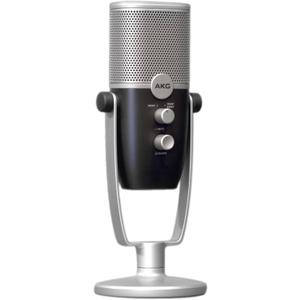 AKG Pro Audio Ara Professional USB-C Condenser Microphone, Dual Pattern Audio Capture Modes for Podcasting, Video Blogging, Gaming and Streaming, Blue & Silver