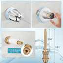 Bathtub& Shower 3-Handle Remodel/Rebuild Trim Kit Replacement for Price Pfister Verve, 3 Knob Metal HandleChrome