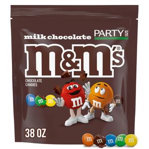 M&M'S Milk Chocolate Candy Bulk Pack, Party Size, 38 oz Bag (EXP 02/01/27)