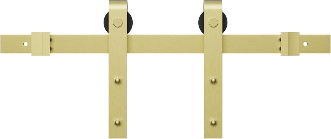Miseno MBDH0005X60 60" Bent Strap Barn Door Hardware Kit - Champagne Brass