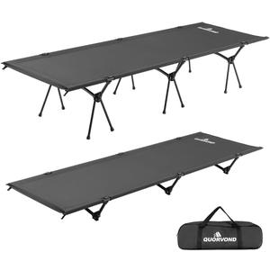 Adjustable Camping Cot for Adults – Ultralight Folding Bed, Heavy Duty 330lbs, Portable Outdoor Backpacking Cot for Camping, Hiking, Travel, Tent, Beach, Truck, Office Nap, Black