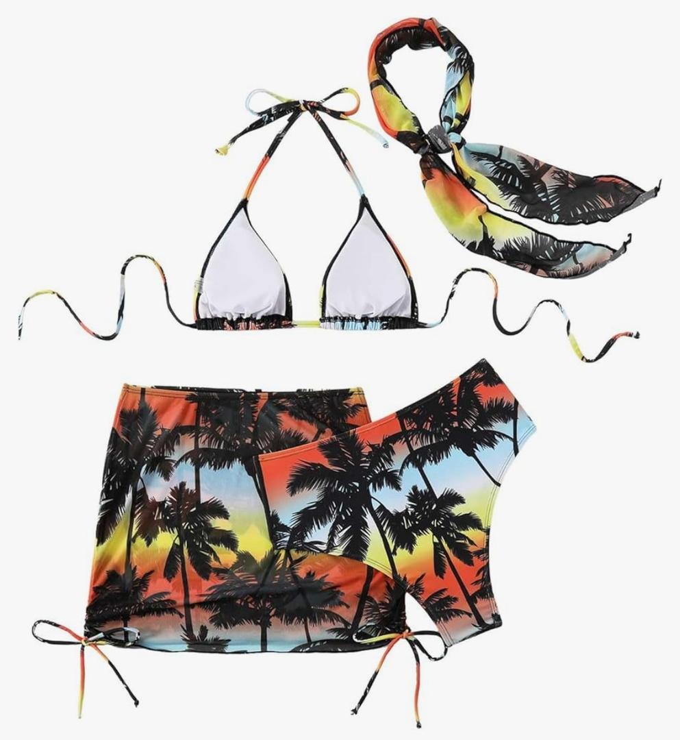 Women's 2 Piece Tankini Set, Tops with Boyshorts, Relaxed Fit Swimwear, Medium