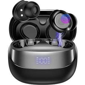 Sleep Earbuds Bluetooth 5.4 in Ear Light-Weight Headphones, Mini Sleep Headphones Small Design for Side Sleepers, 47H Playtime with Charging Case, Deep Black