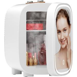 DF01A Skincare Fridge, With 3-Level Dimmable LED Light Mirror, Low Noise 4L Makeup Fridge for Skincare, Cooler & Warmer, Portable Design for Multiple Uses - Bedroom, Office, and Car DF01A Skincare Fridge, With 3-Level Dimmable LED Light Mirror, Low Noise 4L Makeup Fridge for Skincare, Cooler & Warmer, Portable Design for Multiple Uses - Bedroom, Office, and Car