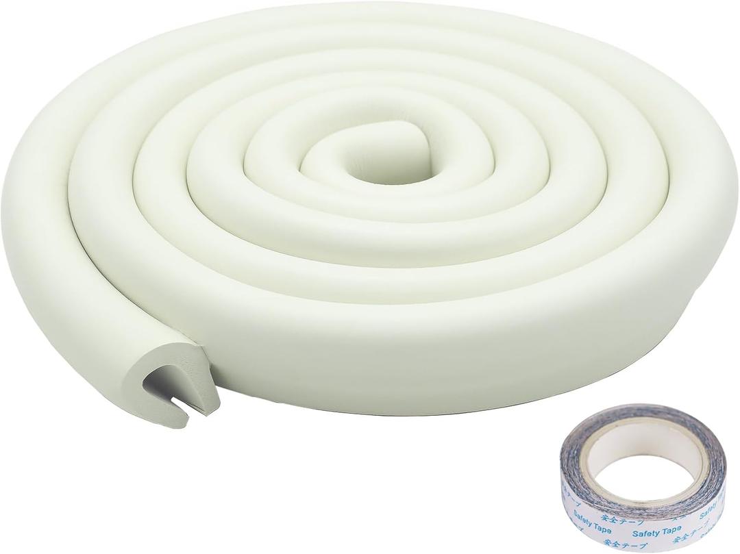 U Shape Edge Protectors for Glass Coffee Table,Foam Baby Proofing Safety Bumper Guard Strip,Corner Protectors for Kids,Extra Thick,Suitable for Furniture Fireplace,6.5 Ft/2M (U Type (Milky White))