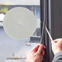 65FT Brush Weather Stripping, Neat Pile Self Adhesive Seal Strip for Windows and Door, Weatherstrip for Soundproofing, Windproof, Dustproof, Stronger Stickiness, 0.35'' Wide x 0.35'' Thick, White